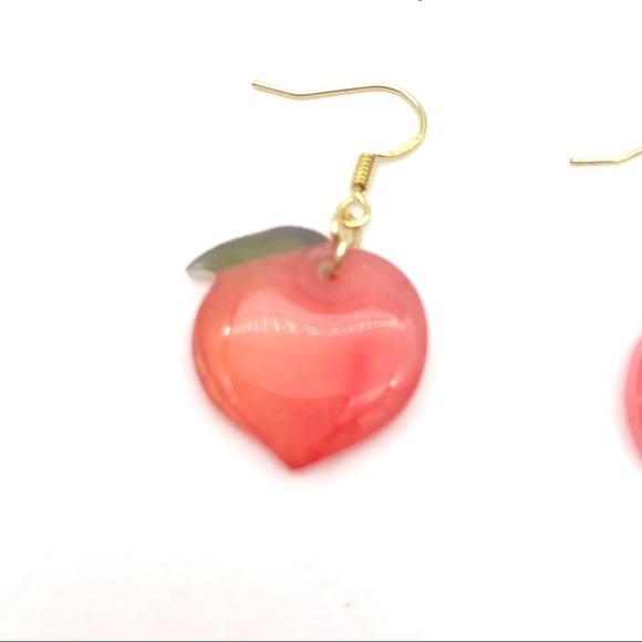 Pretty As A Georgia Peach Drop Resin Earrings - Picture 5 of 11